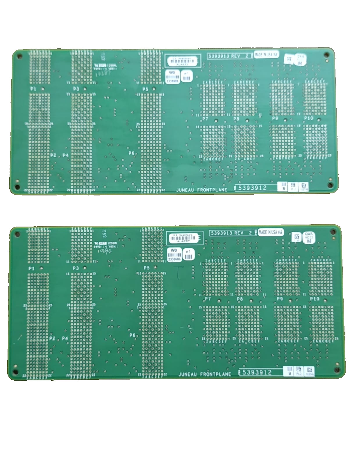 JUNEAU FRONTPLANE CIRCUIT BOARD ASSEMBLY GE LOGIQ E9 P/N 5393912-2 A / 5393913