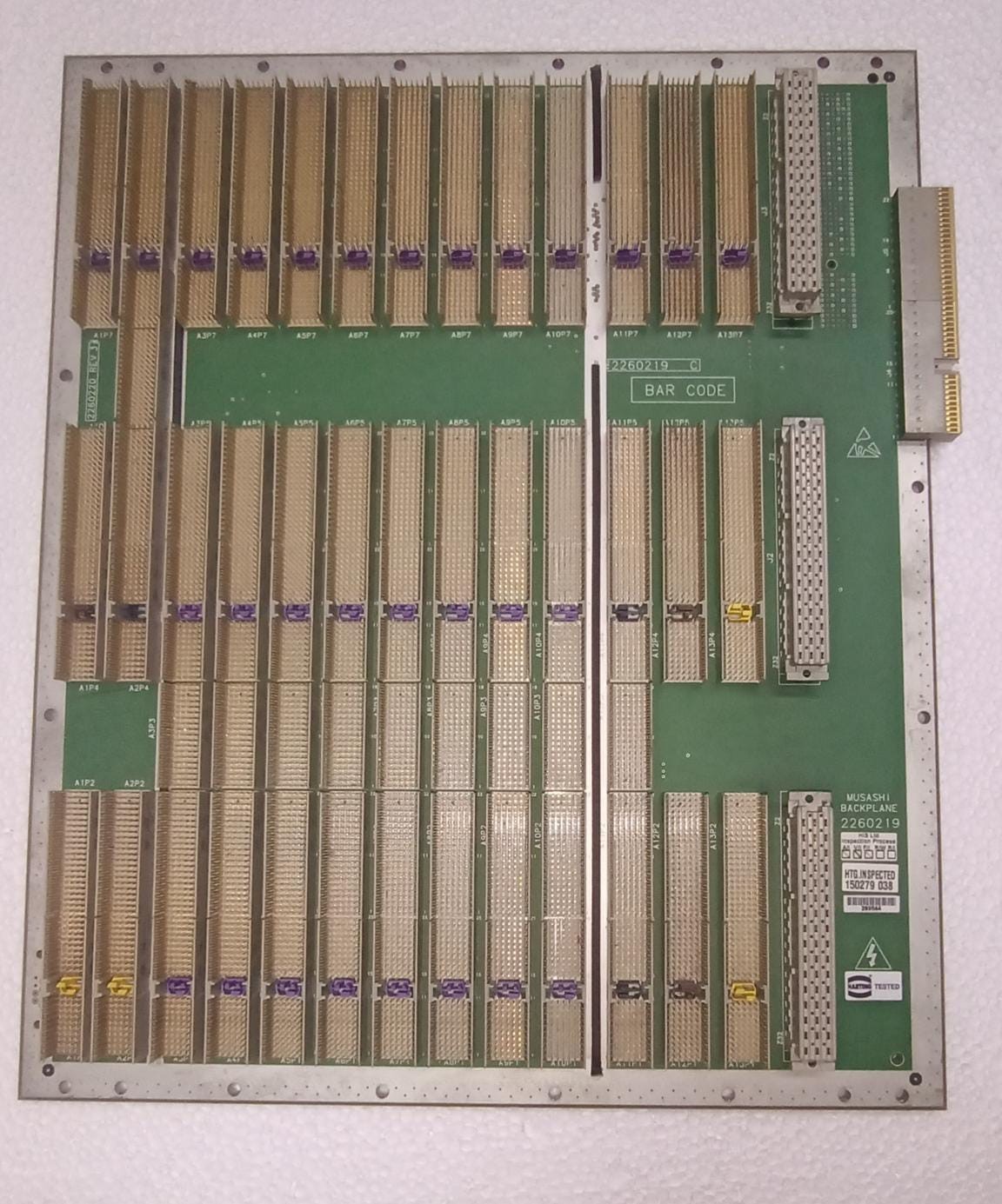 GE FRONT END MUSASHI BACKPLANE 2260219 C / 2260220 REV 3 FOR LOGIQ 9 ULTRASOUND