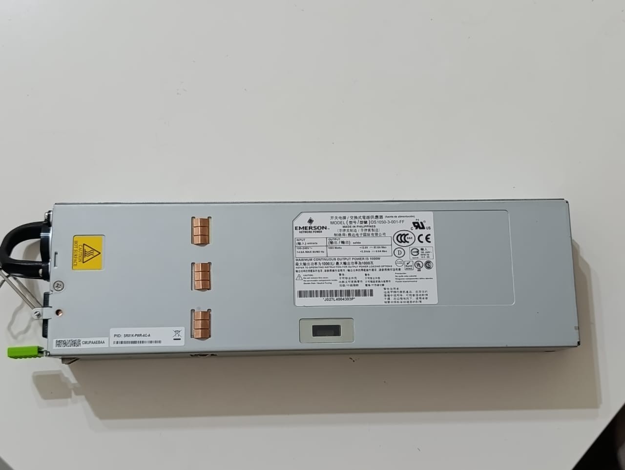 Juniper/Artesyn DS1050-3-001-FF 1000W Power Supply P/N: SRX1K-PWR-AC-A Working...