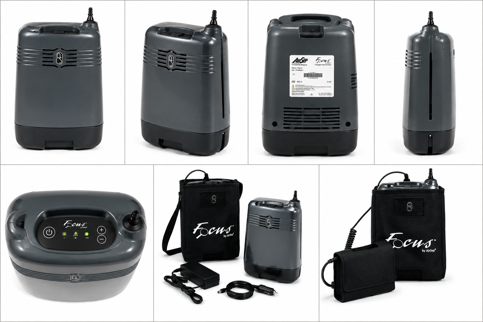 AirSep Focus Portable  Complete Kit Carry Bag AC Adapter New