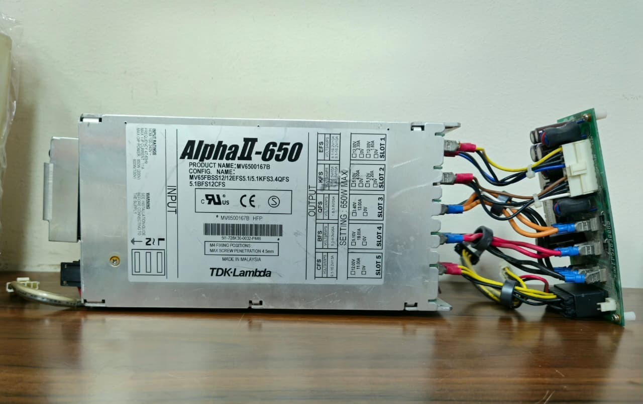 TDK-Lambda Alpha II-650 MV6500167B 650W Power Supply Tested Working